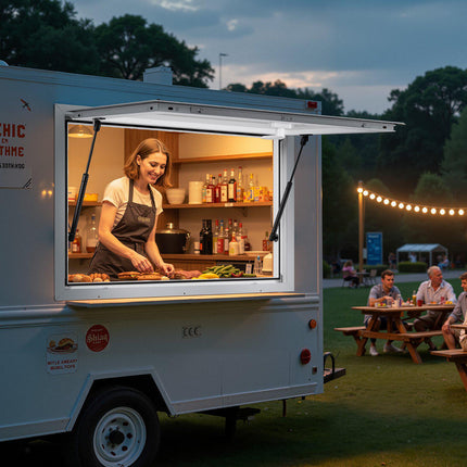 Food Truck Concession Window 36x24 In – Aluminum Frame, Awning