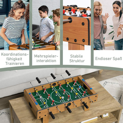 Foosball Table Set, Compact Wood Design, 2 Balls, Scoreboards