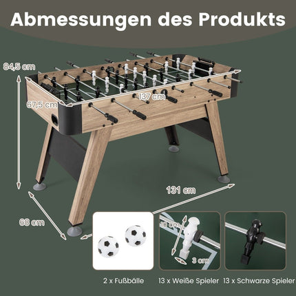 Foosball Table with 2 Balls, 26 Players, Score Counters