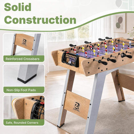 Foosball Table with Detachable Legs, Standing or Tabletop, 88.5 x 69 x 71 cm