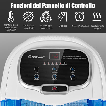 Foot Spa Massager, 500W Infrared Heat, 6 Rollers