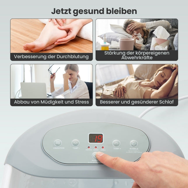 Foot Spa Massager with Heat, Bubbles & Pedicure Stone