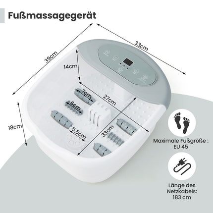 Foot Spa Massager with Heat, Bubbles & Pedicure Stone