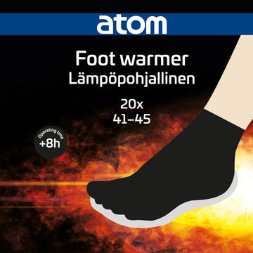 Foot Warmer Insoles for Shoe Size 41–45, 20 Pack, 8+ Hour Operating Time
