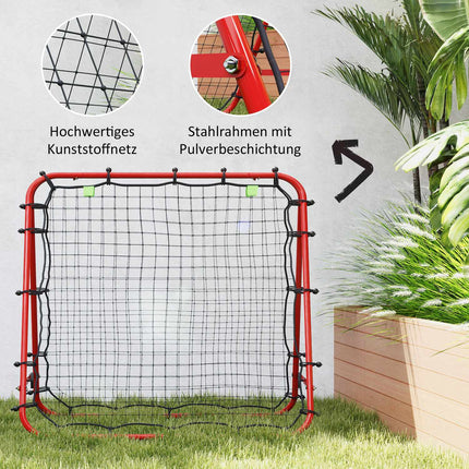Adjustable double-sided football rebounder net for training
