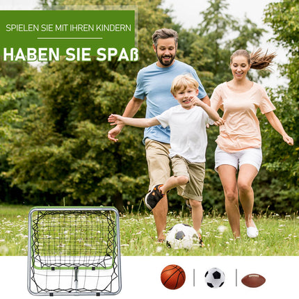 Adjustable double-sided metal rebounder net for sports