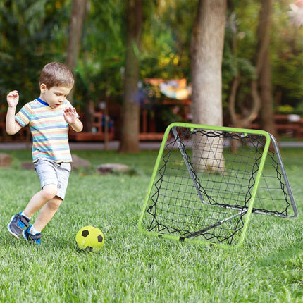 Adjustable double-sided metal rebounder net for sports