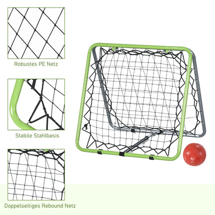 Adjustable double-sided metal rebounder net for sports