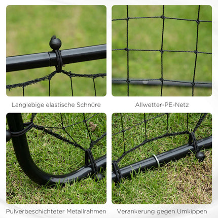 Football Rebounder Wall Net, Metal & PE, 96x80x96 cm