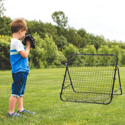 Football Rebounder Wall Net, Metal & PE, 96x80x96 cm