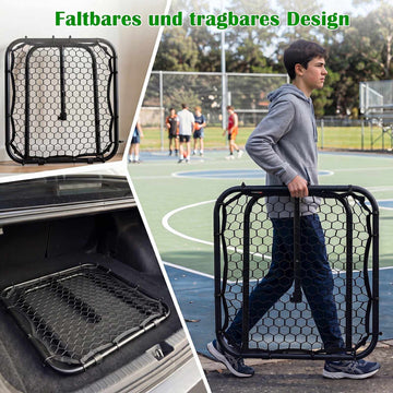Football Rebounder with Adjustable Angles and Ground Stakes