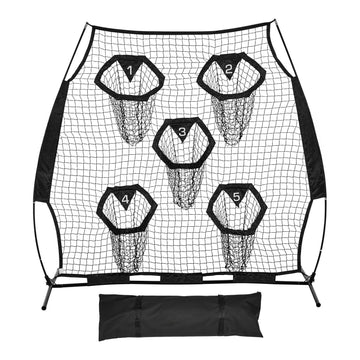 Football Throwing Target Net 6x6 ft, 5 Pockets, Bag