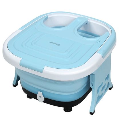 Foot bath massager foldable with remote control foot bath whirlpool 42 x 40 x 24 cm blue