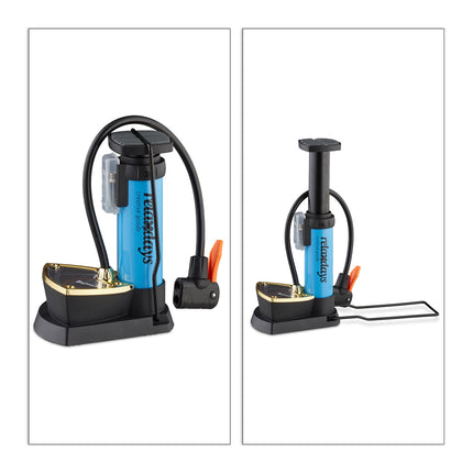 Foot pump with pressure gauge