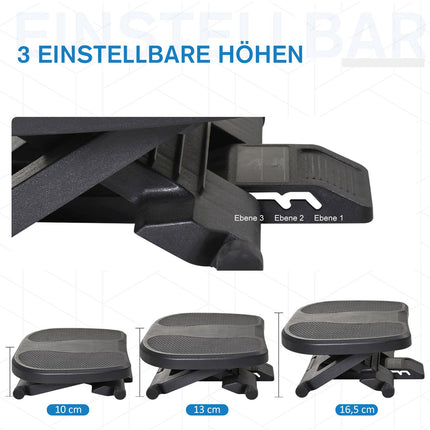 Adjustable footrest - 3 heights, black, 45x34cm