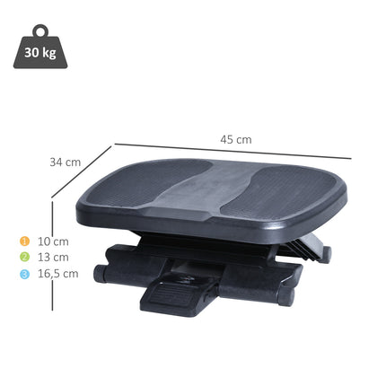 Adjustable footrest - 3 heights, black, 45x34cm