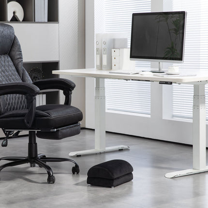 Footrest with anti-slip padding, velvet look, black