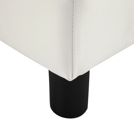 Chesterfield Footstool in synthetic leather, White, 40x30x24 cm