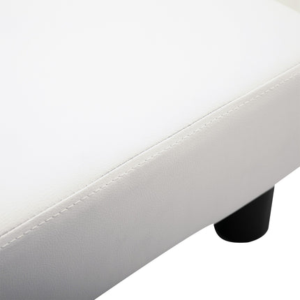 Chesterfield Footstool in synthetic leather, White, 40x30x24 cm