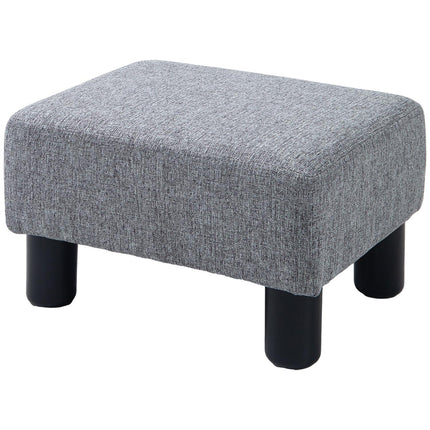 Rectangular linen footstool - upholstered, 150 kg capacity