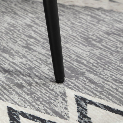 Square footstool with steel legs, cashmere look, light grey