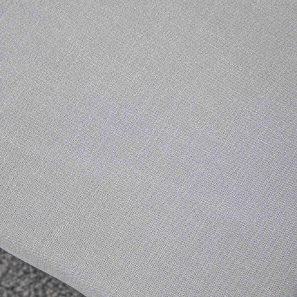 Gray footstool in linen look with wooden legs - 68x38x42 cm