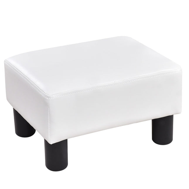 Voetenbank kruk voetenbank voetenbank voetenbank voetenbank gestoffeerde kruk PU 40 x 30 x 24cm-wit