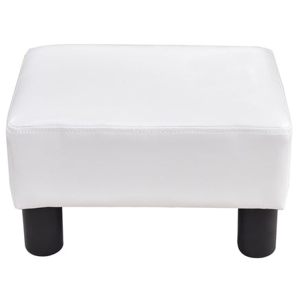 Footstool stool footstool footrest footrest footrest upholstered stool PU 40 x 30 x 24cm-white