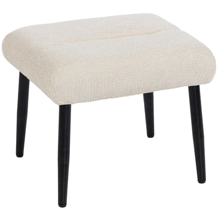 Footstool with Chenille Cushion, Steel Legs, 45x41x38 cm
