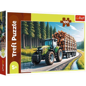 Forest Tractor Puzzle, 100 Pieces for Kids