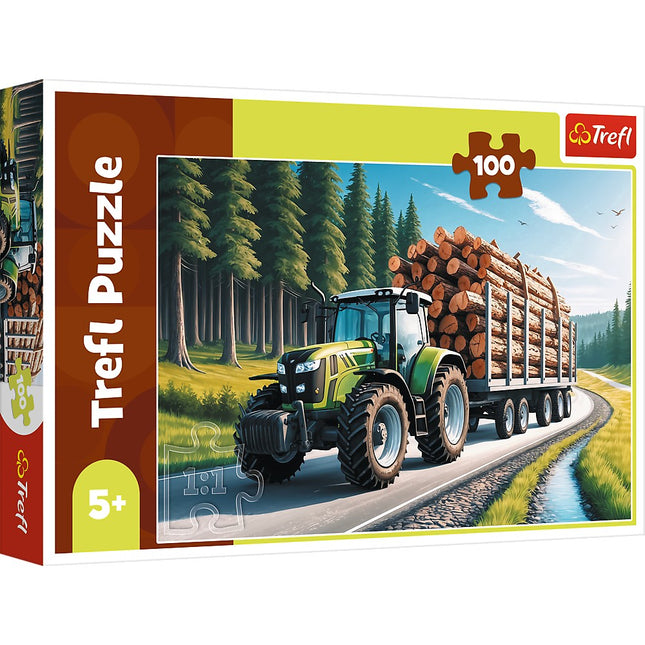 Forest Tractor Puzzle, 100 Pieces for Kids