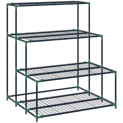 Four-Tier Plant Stand, Dark Green Steel, 10kg Per Shelf