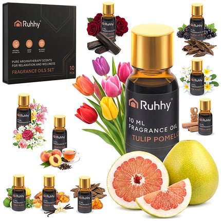 Fragrance Oil Set for Diffusers, 10 x 10ml with Droppers