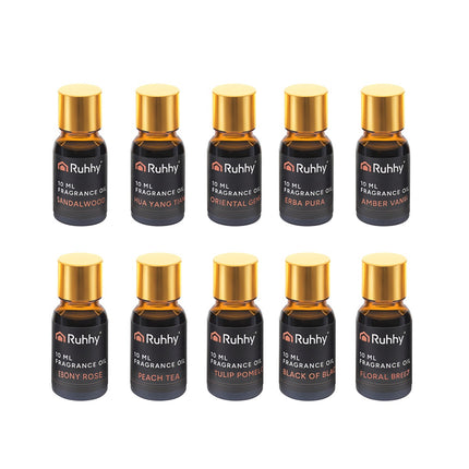 Fragrance Oil Set for Diffusers, 10 x 10ml with Droppers