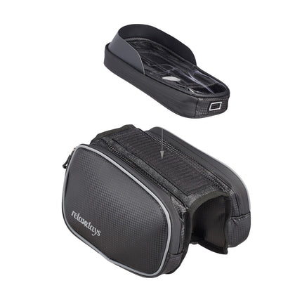 Frame bag for bicycle with compartment for mobile phone