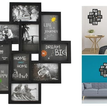 Frame for 10 photos - black