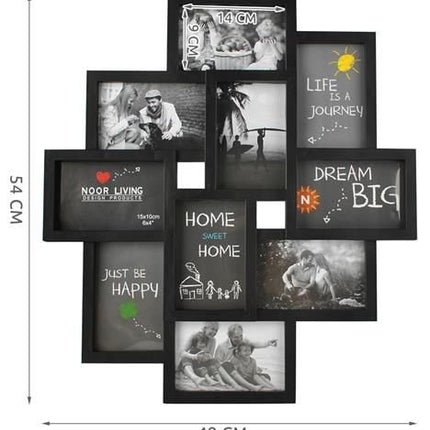 Frame for 10 photos - black