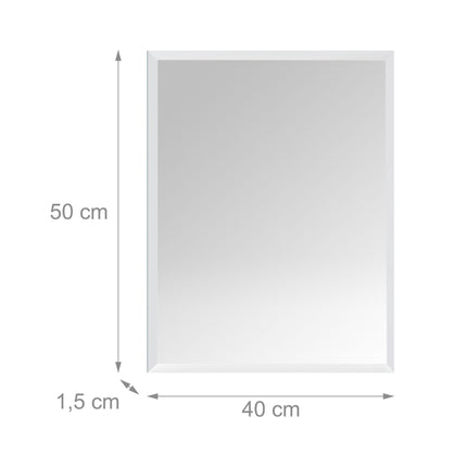 Frameless Bevelled Wall Mirror, 40 x 50 cm, Glass