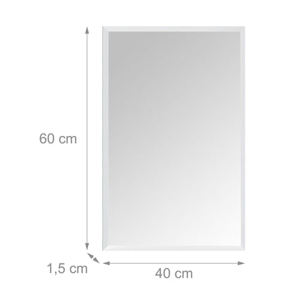 Frameless Bevelled Wall Mirror, 40 x 60 cm Glass