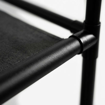 Free-Standing Black Clothes Rack with 2 Shelves