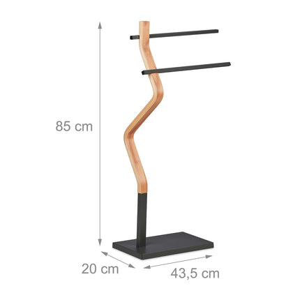 Free-Standing Towel Rack, Grey/Natural Finish