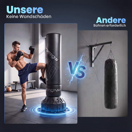 Freestanding 180 cm Punching Bag with Suction Base & Gloves
