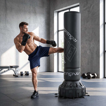 Freestanding 180 cm Punching Bag with Suction Base & Gloves