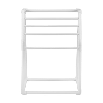 Freestanding 5-Bar PVC Towel Rack with Clips, Hook, Bag