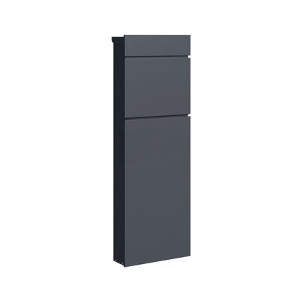 Freestanding Anthracite Steel Letterbox with Lock