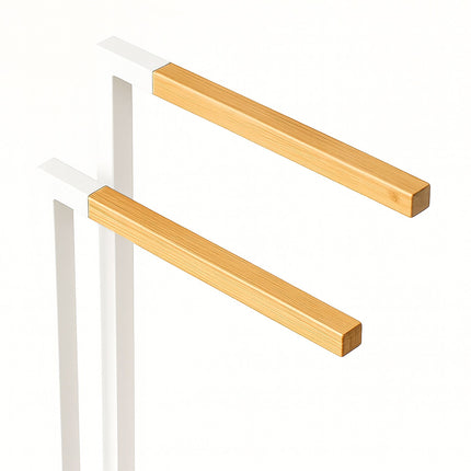 Freestanding Bamboo Metal Towel Rack – 2 Rods