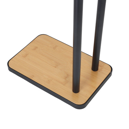 Freestanding Bamboo Metal Towel Rack – 2 Rods