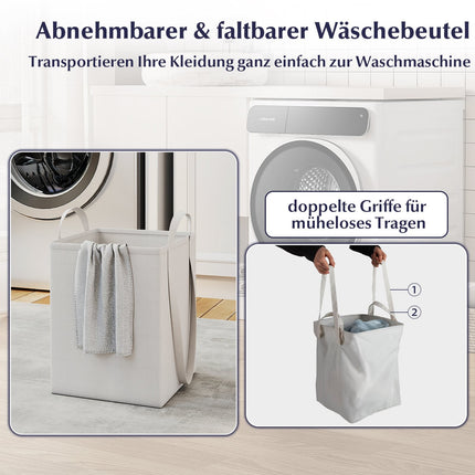 Freestanding Bathroom Laundry Cabinet with Tilt-Out Hamper