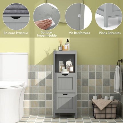 Freestanding Bathroom Storage Cabinet, 2 Removable Drawers