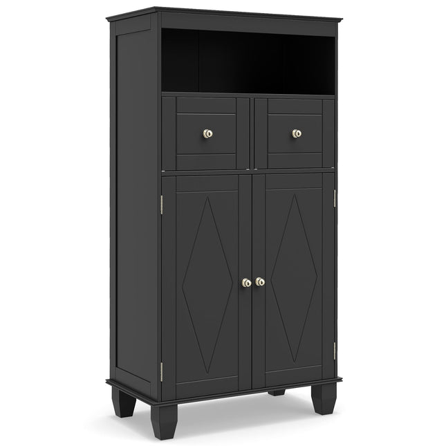 Freestanding Bathroom Storage Cabinet with Adjustable Shelves